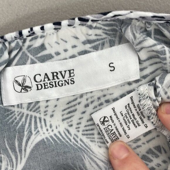Carve Designs Blouse Long Sleeve Floral Blue White Size Small S - Picture 14 of 16
